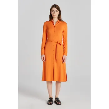Dámské šaty ŠATY GANT SLIM JERSEY SHIRT DRESS PUMPKIN ORANGE