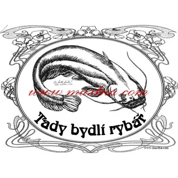 Cedulka sumec, rybář, ryby - Bez samolepicí vrstvy