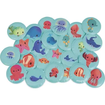 Pexeso Janod Měkké obrázkové pexeso do vany mořská zvířátka 24 ks