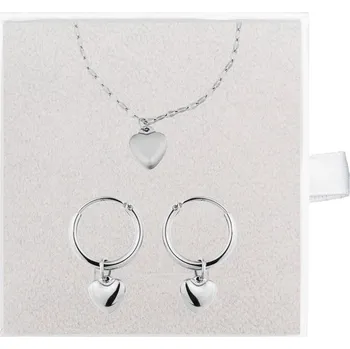 Souprava šperků franco bene Srdíčkový set náušnice a náramek - stříbrný | 2257