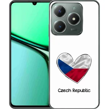 Vlajka Gelový kryt mmCase na Realme C61 - vlajka srdce bílé pozadí