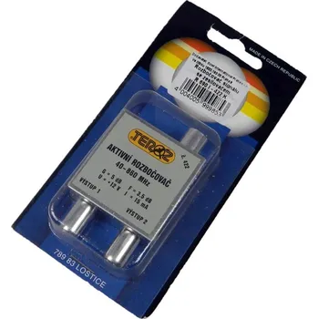 Příjem digitálního pozemního vysílání anténní rozbočovač aktivní TV s 2 výstupy TEROZ č.422