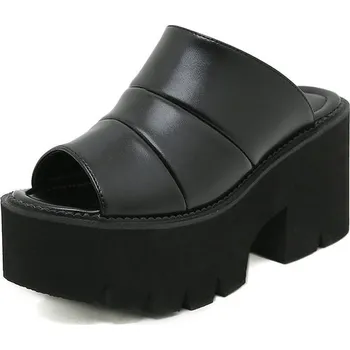 Dámské pantofle Letní mule na masivní podrážce GoodDayGirl Fashion Barva: Černá, Velikost: 36