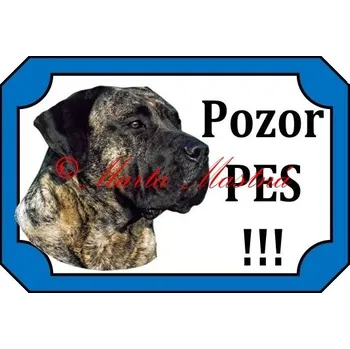 Cedulka kanárská doga, presa canario - Bez samolepicí vrstvy