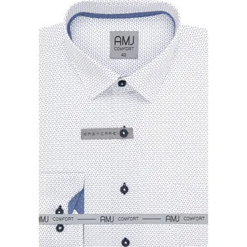 Pánská košile Pánská košile AMJ Comfort fit bílá s modrým vzorem velikost: 41, délka rukávu: dlouhý rukáv