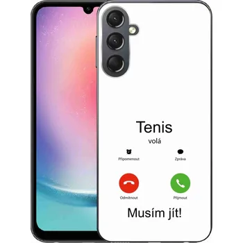 Pouzdro na mobilní telefon Gelový kryt mmCase na Samsung Galaxy A24 - tenis volá bílé pozadí