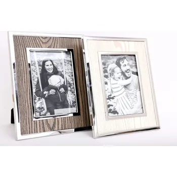 Rám na obraz Fotorámeček 13x18cm, 2 druhy, hnědý/krémový, SIL