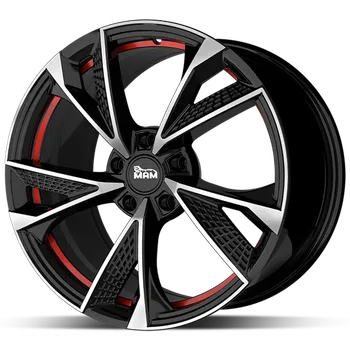 Disk Alu disk MAM RS6 BFPRI 7x16 5x120 ET35 černý leštěný červený
