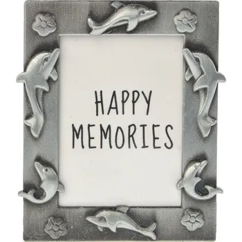 Rám na obraz Stříbrný fotorámeček s delfíny - 4*5 cm