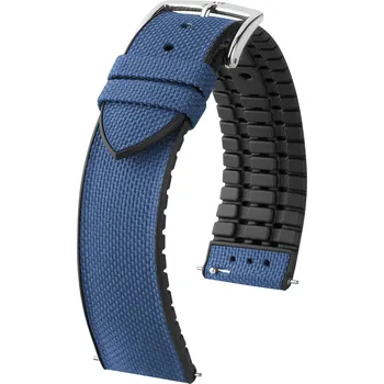 Módní doplněk Textilní řemínek Hirsch Arne M 0925090180-2, modrý, textil/přírodní kaučuk, délka M, Quick Release