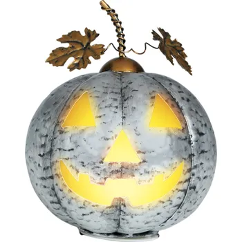 Guirca Kovová stříbrná svítící dýně 16 cm