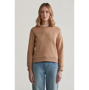 Dámská mikina MIKINA GANT REG TONAL SHIELD C-NECK SWEAT CARAMEL BEIGE