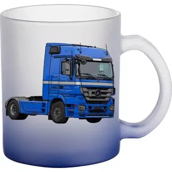 Mercedes Actros skleněný hrnek nákladní auto (hrneček s tahačem matné sklo TRUCK)