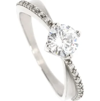 Šperk Zlatnictví Helios Stříbrný prsten se zirkony Velikost: 51, Váha: 1,65g