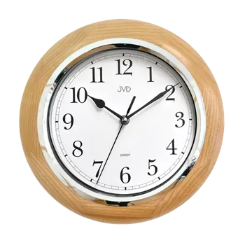 Hodiny JVD Dřevěné netikající tiché nástěnné hodiny JVD NS7111/68 (tiché netikající dřevěné hodiny)
