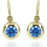 Diante Zlaté náušnice s modrým kamenem 47100144