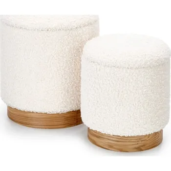 Taburet Set dvou taburetů CANIGOU, krémová + vyzvednutí ZDARMA