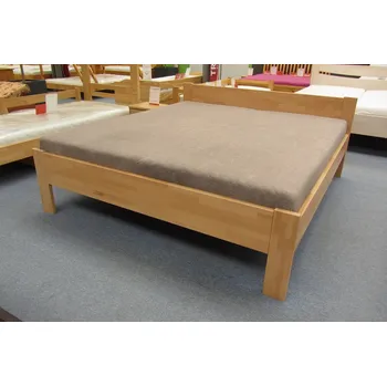 Postel Buková zvýšená manželská postel Tina 2 Rozměr: 180x200, Moření: Bílá transparentní