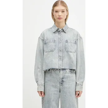 Džínová bunda KSUBI Cutaway Longsleeve Shirt Worn, XS, modrá, 50X