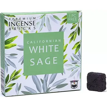 Vonná tyčinka Vonné cihličky Californian | Bílá šalvěj | 9ks (Vonné cihličky do aromalamp s vůní Bílé šalvěje. Cihličky Californian jsou jedinečná směs vůní navrženou pro vaše chvíle klidu a pohody. Cihličky jsou zdravější alternativou bez aktivního spalování.)