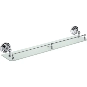 Drátěná police Polička skleněná Bemeta Retro s hrazdou 600 mm pískované sklo/chrom