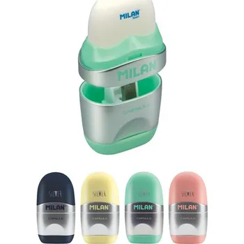 Guma s ořezávátkem MILAN CAPSULE silver Milan