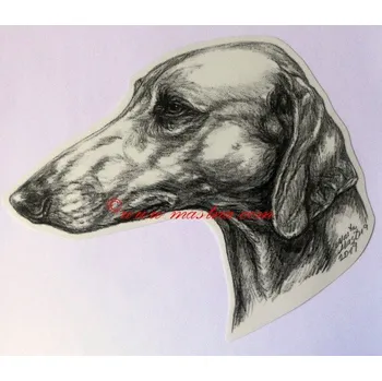 Samolepka azavak, chrt - archiv c582 - Malá - přibližně jako pohlednice