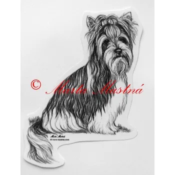 Samolepka biewer, jorkšír - archiv c367 - Malá - přibližně jako pohlednice