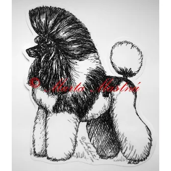 Samolepka pudl - archiv c171 - Malá - přibližně jako pohlednice