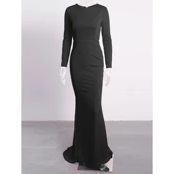 Dámské šaty Elegantní dlouhé šaty na večer s odhalenými zády Barva: Černá, Velikost: S