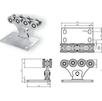 příslušenství k bráně SPEED SK - nosný vozík osmikolový