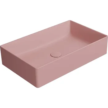 Umyvadlo GSI KUBE X keramické umyvadlo na desku, 60x37cm, blush mat, 945324