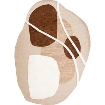 Koberec By-Boo Béžovo-hnědý vlněný koberec Ogani 240 x 340 cm