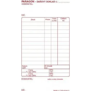 Tiskopis Paragon daňový doklad PT010 50L