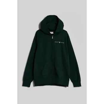 Pánská mikina MIKINA GANT PRINTED GRAPHIC FULL ZIP HOODIE TARTAN GREEN