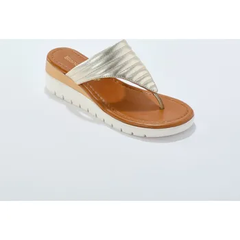 Dámské pantofle Žabkové pantofle na klínovém podpatku zlatá 40