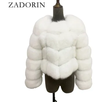 Dámská parka Krátký kožich crop bunda s prošíváním Barva: Bílá, Velikost: XL