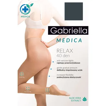 Dámské punčochy Gabriella Medica Relax 40 DEN Code 111 kolor:grafit 4-L