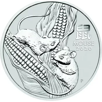 Perth Mint Stříbrná investiční mince Rok Myši 1/2 Oz | Lunar III | 2020 | 15,55 g