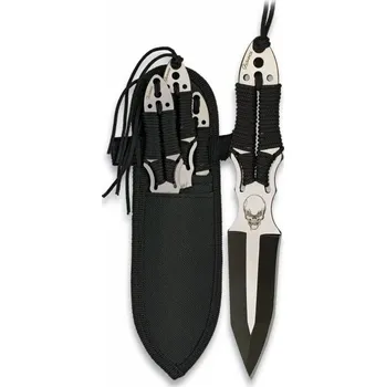 Sebeobrana Nůž vrhací lebka Skull sada 3ks Albainox 32344