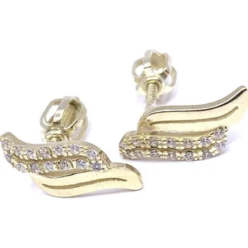 Náušnice Diante Zlaté náušnice s bílým kamenem 31507237