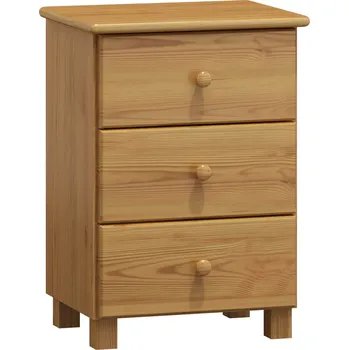 Noční stolek Slevadoma Noční stolek masiv borovice se zásuvkami ALEXIS Barva: Moření olše