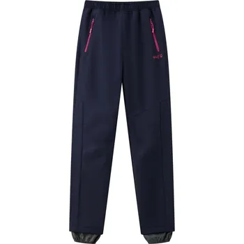 Dívčí softshellové kalhoty Wolf s fleecem B2497 tmavě modré / růžové zipy