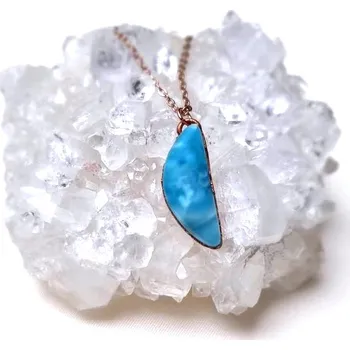 Přívěsek Larimar půlměsíc, Dominikánská republika - přívěsek/náhrdelník AUTORSKÁ TVORBA ŠPERKŮ Z MINERÁLŮ