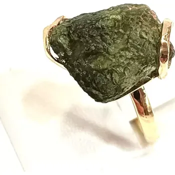 Prsten Zlatý prsten s vltavínem AU23