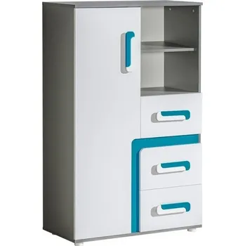 Komoda Skříně a komody Apettita 06 Tyrkys/bílá Doprava ZDARMA.