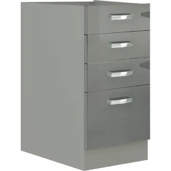 Kuchyňská skříňka Tempo Kondela Skříňka dolní, šedý extra vysoký lesk/šedá, PRADO 40 D 4S BB