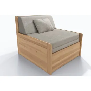 Postel ROVDER Rozkládací křeslo Sára (včetně matrace a opěrky) barevné provedení: Buk jádrový přírodní, provedení: 80x200, Varianta: nízká boční čela