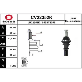 Autodíl Sada kloubů, hnací hřídel EAI CV22352K