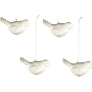 Velikonoční dekorace Ptáček bílý, 4ks X1301-01